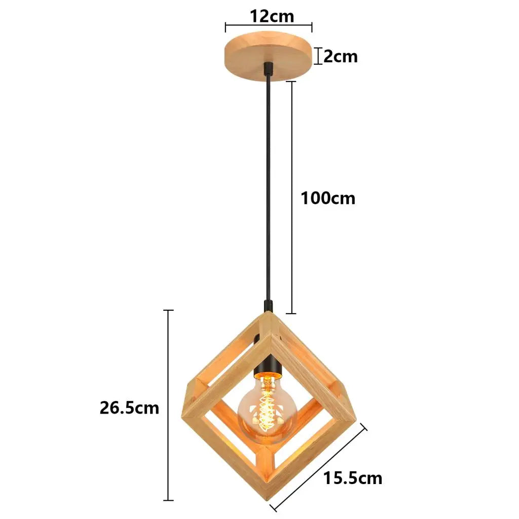 suspension vintage nordique en bois pour éclairage intérieur - vue 20 sur 20