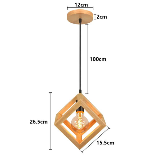 suspension vintage nordique en bois pour éclairage intérieur - vue 20 sur 20