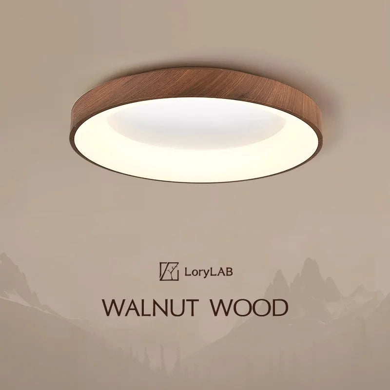 Walnut Color Water Transfer Printing, Modern Minimalist Wabi-Sabi, Ceiling Light for Living Room, Dining Room, Bedroom, Study - vue 1 sur 9