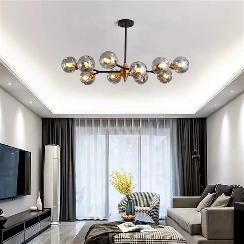 lustre industriel en verre pour intérieur élégant et moderne - vue 5 sur 14