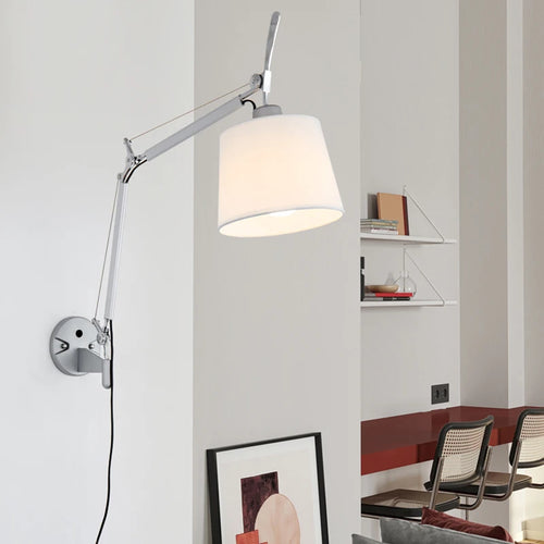 applique murale industrielle nordique pliable avec bras long pivotant - vue 2 sur 11