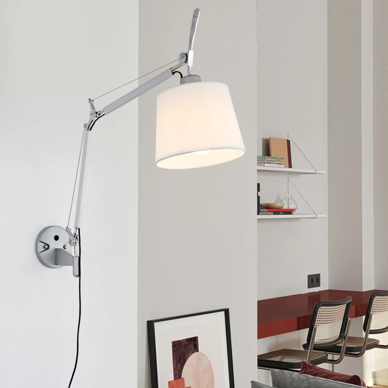 applique murale industrielle nordique pliable avec bras long pivotant - vue 1 sur 11