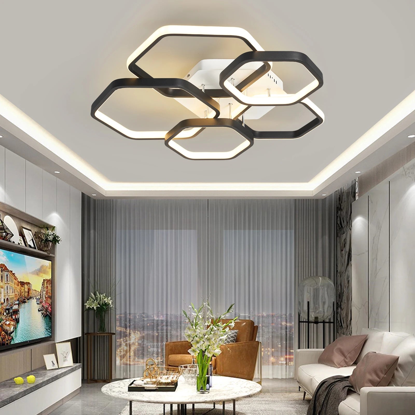 plafonnier led moderne et créatif pour maison intelligente - vue 4 sur 10
