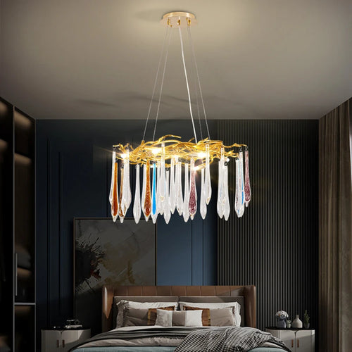 lustre moderne en cristal pour décoration intérieure élégante - vue 5 sur 17