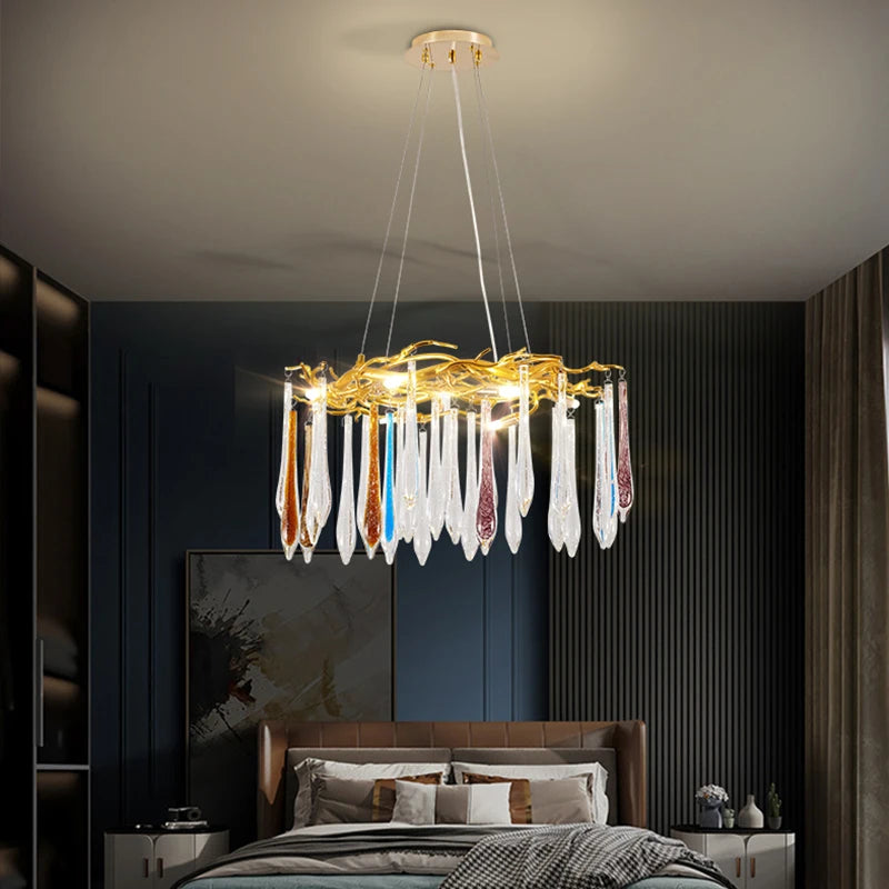 lustre moderne en cristal pour décoration intérieure élégante - vue 4 sur 17