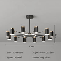 lustre moderne en design simple noir et or