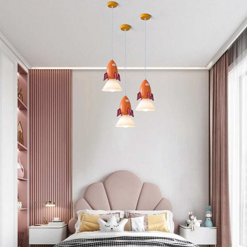 lustre mignon fusée pour éclairage chambre d'enfants décoratif - vue 3 sur 7