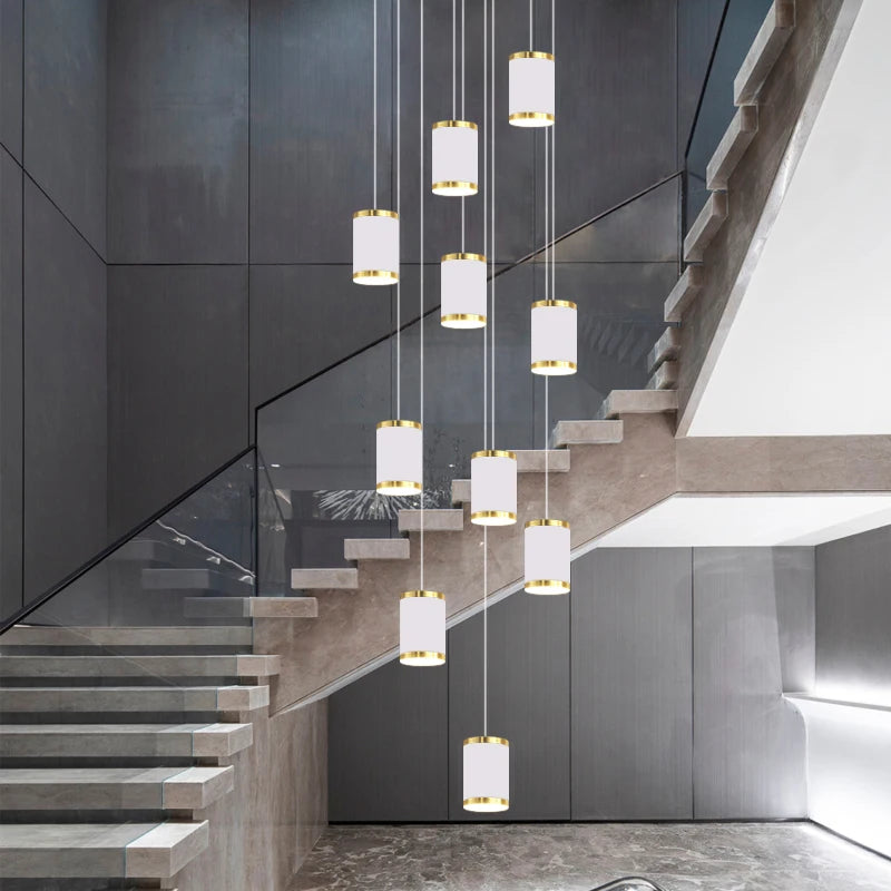 lustre long rotatif en acrylique pour éclairage intérieur décoratif - vue 4 sur 28
