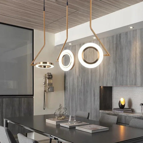 lustre anneau lune suspension moderne pour décoration intérieure - vue 3 sur 7