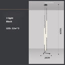 lustre art déco en métal noir avec éclairage led
