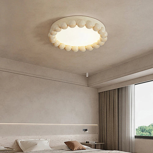 Plafonnier LED circulaire de Style crème nordique - vue 5 sur 9