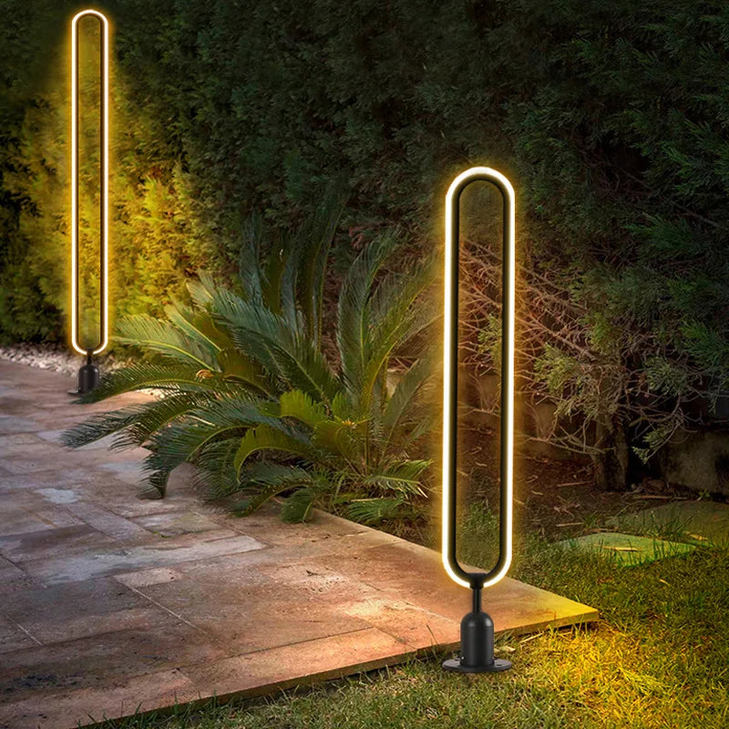 lampe LED extérieure ronde minimaliste pour jardin et allée - vue 3 sur 12