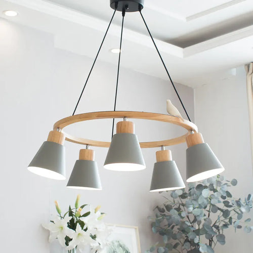 Lampe suspension nordique moderne Macaron - vue 3 sur 18