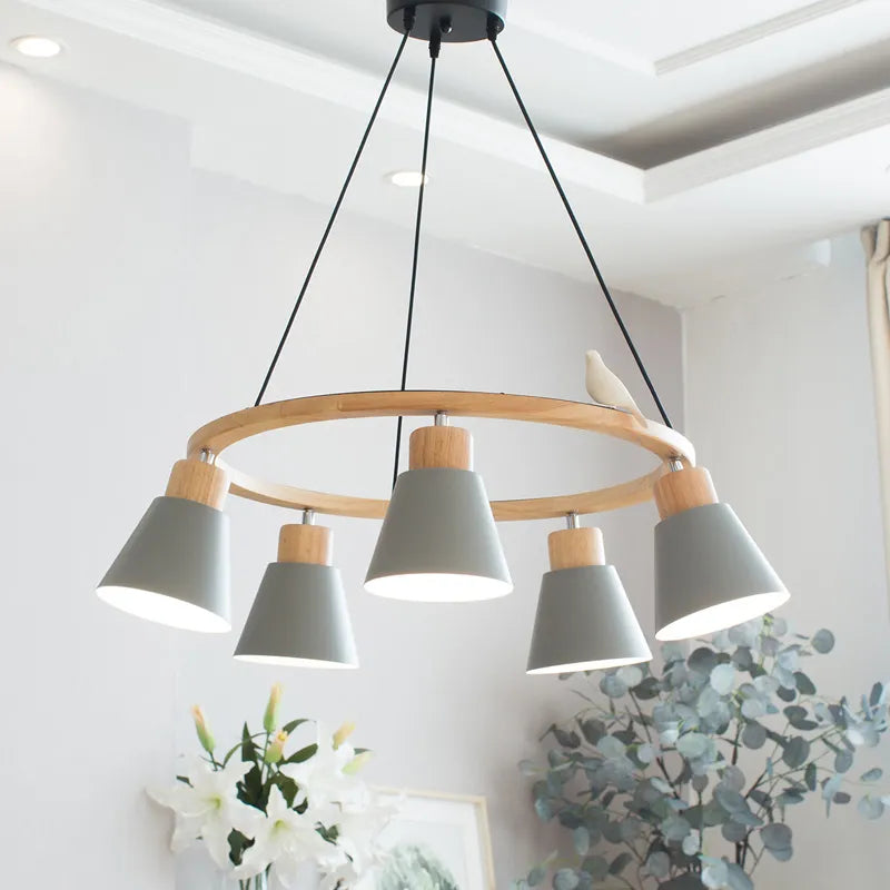 Lampe suspension nordique moderne Macaron - vue 3 sur 18
