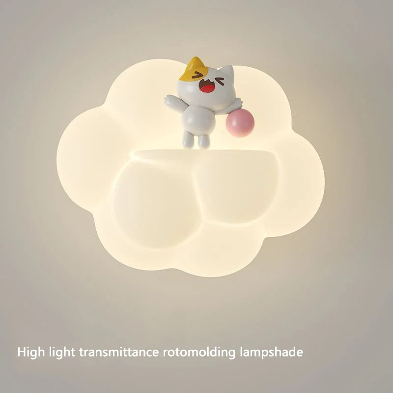 applique murale nuage ours chat singe pour enfants bébé - vue 6 sur 9