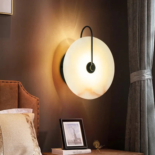 Applique murale en marbre décor à la maison décoration murale abat-jour en marbre applique murale LED luminaires pour la décoration intérieure chambre lampes LED - vue 3 sur 14