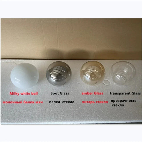 lustre nordique en verre boule pour éclairage décoratif - vue 4 sur 10