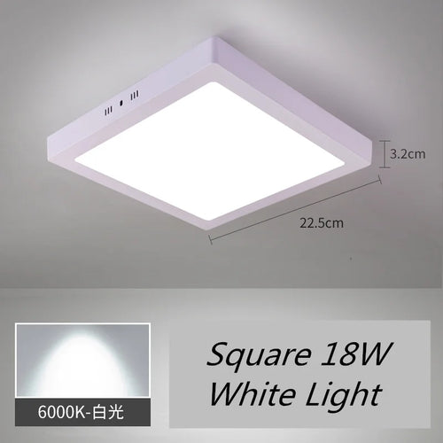 plafonnier led carré monté en surface éclairage led froid - vue 12 sur 14
