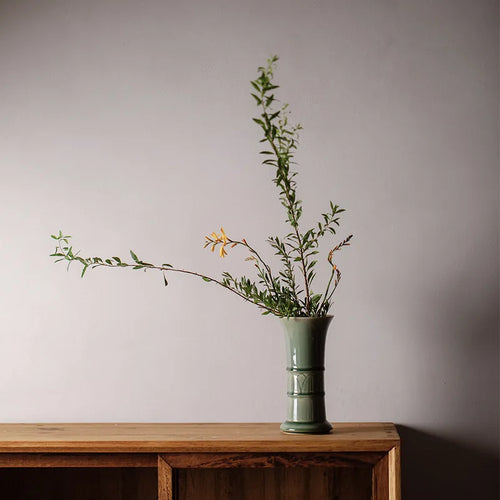vase en céladon fleur literati décoration créative florale - vue 4 sur 6