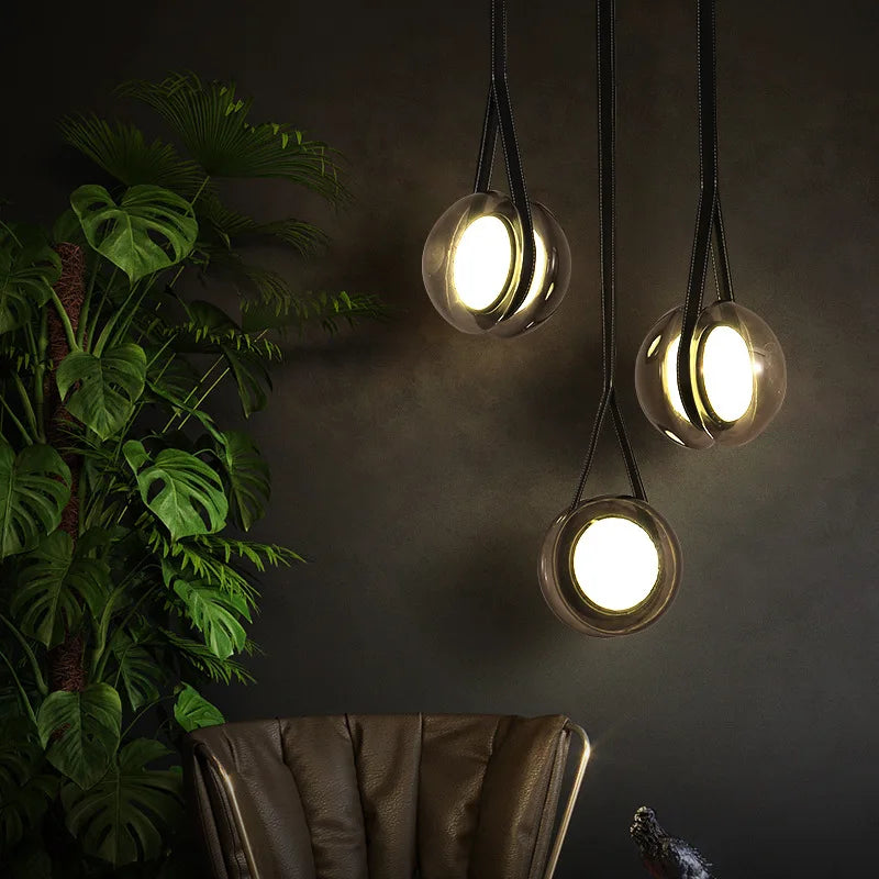 lustre créatif yoyo design nordique en verre pour décoration moderne - vue 4 sur 9
