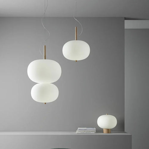 suspension scandinave grande boule de verre pour salon - vue 4 sur 12