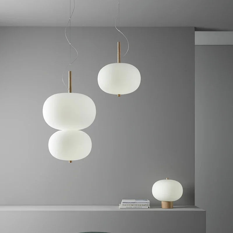 suspension scandinave grande boule de verre pour salon - vue 3 sur 12
