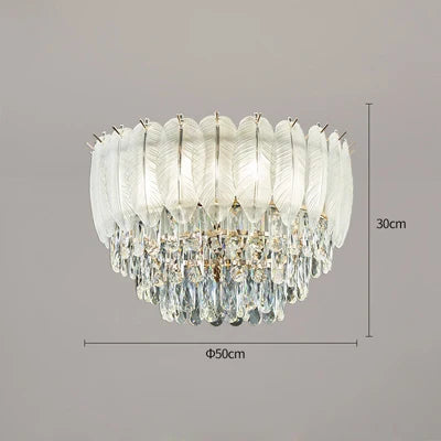 plafonnier rond en cristal luxe éclairage led pour intérieur - vue 7 sur 12