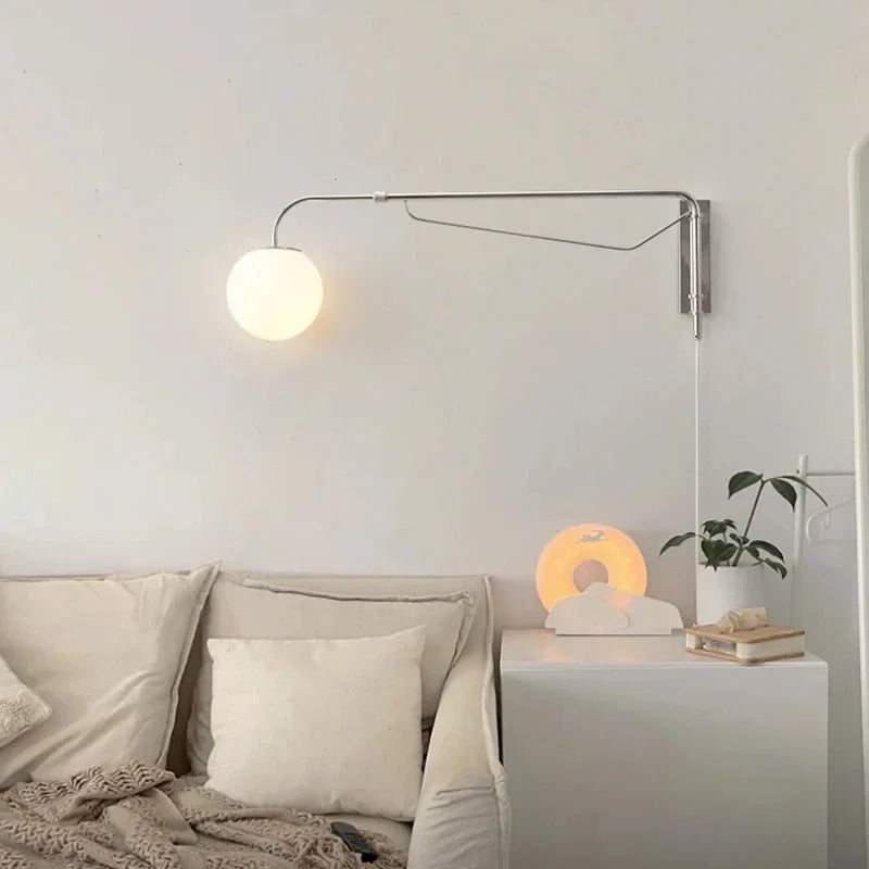 appliques murales modernes à bras long rotatif minimalistes - vue 3 sur 7