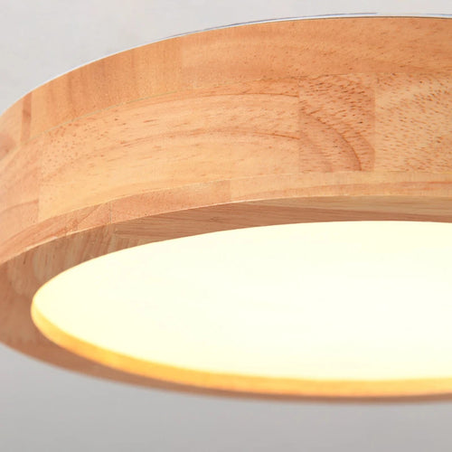 plafonnier led rond simple en bois nordique lampen - vue 4 sur 7