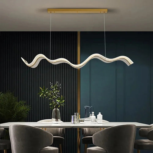 lustre led design vague suspension luminaire intensité variable - vue 2 sur 9
