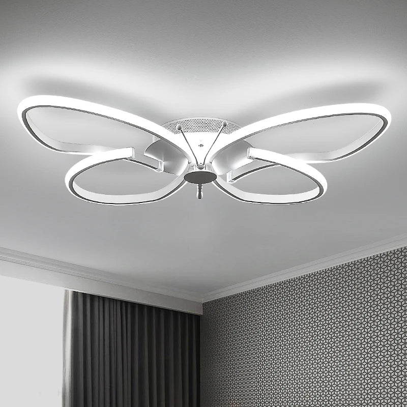 plafonnier led moderne papillon avec intensité variable décoratif - vue 4 sur 8