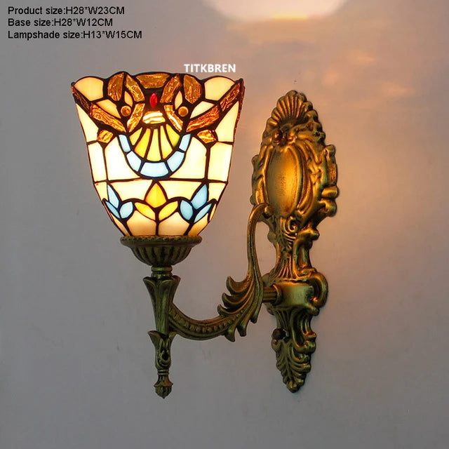 applique murale baroque en verre teinté à fleurs turques - vue 18 sur 18