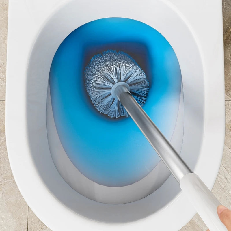 ensemble brosse de toilette avec support mural flexible - vue 3 sur 6