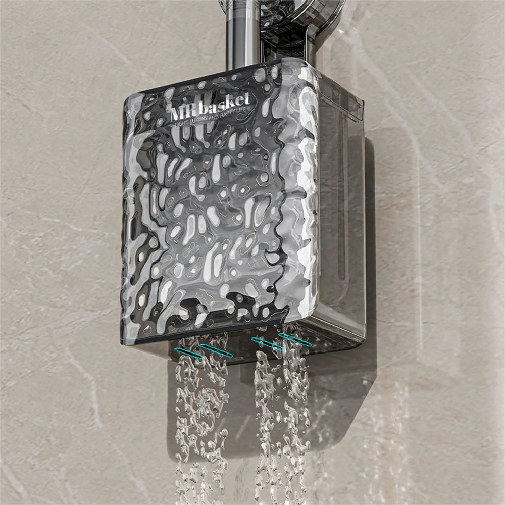 brosse de toilette à ventouse motif glacier avec long manche et fixation murale - vue 5 sur 8