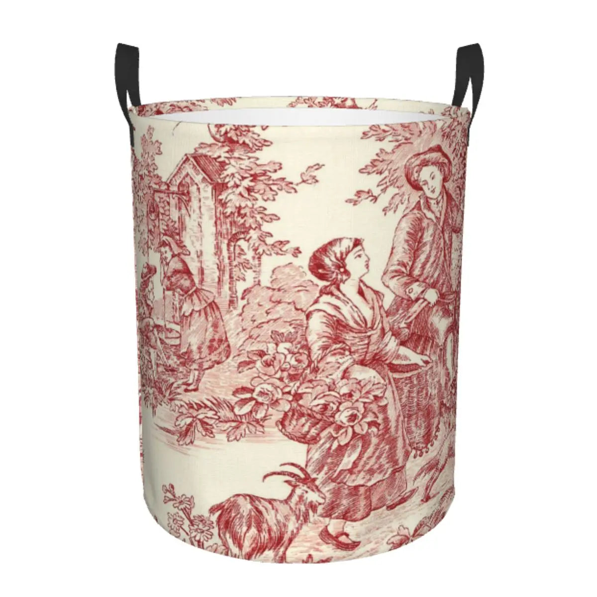 panier à linge pliable personnalisé classique en toile de jouy pour jouets - vue 24 sur 29