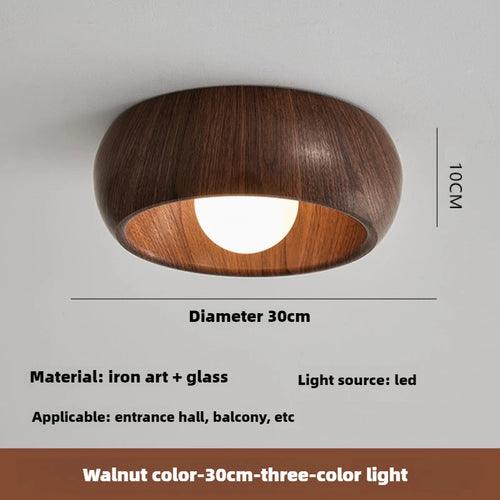 plafonnier minimaliste rétro en bois pour déco créative