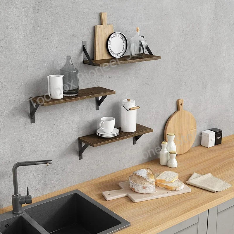 étagère flottante murale en bois design moderne pour rangement et livres - vue 3 sur 10