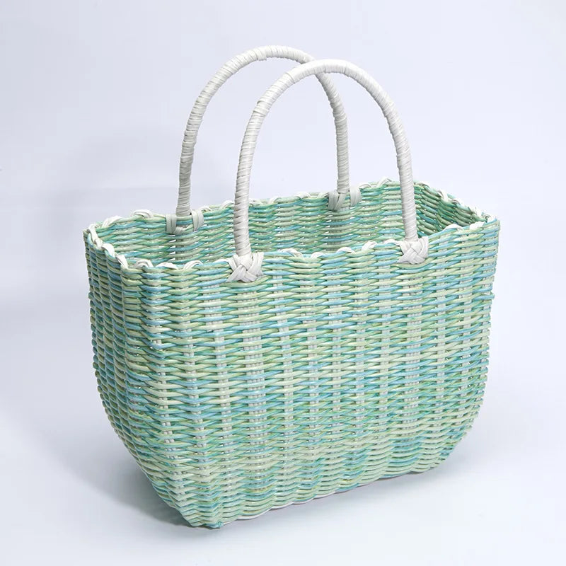 panier tissé imitation rotin pour pique-nique en extérieur - vue 12 sur 22