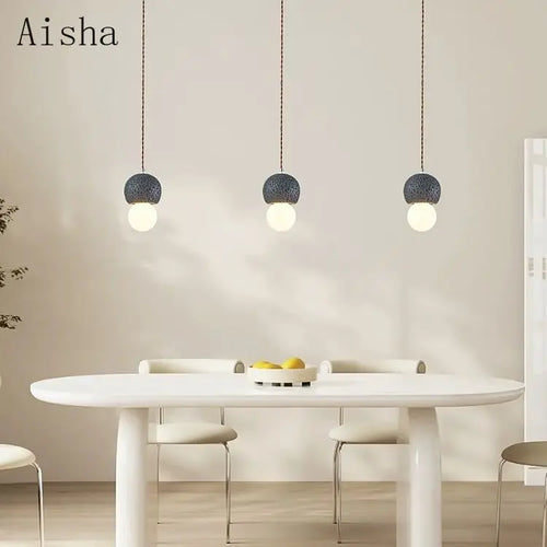 suspension wabi-sabi design nordique luminaire créatif pour intérieur - vue 3 sur 12