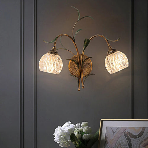 Applique murale style rétro bronze fleur - vue 4 sur 8