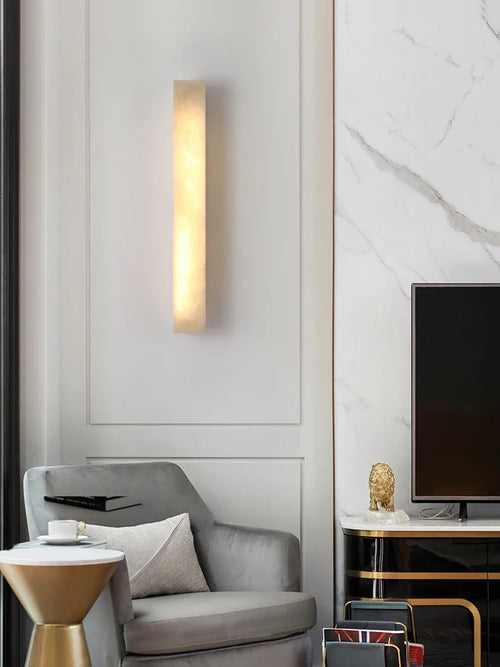 applique murale moderne en marbre et cuivre pour décoration intérieure - vue 2 sur 9
