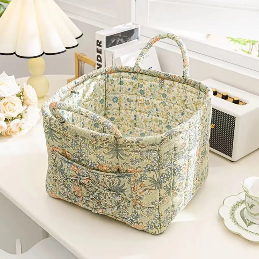 panier de rangement en tissu lavable style pastoral empilable multiusage - vue 4 sur 16