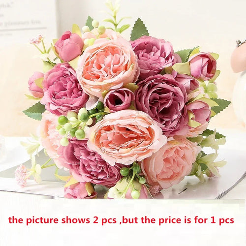 pivoines artificielles en soie pour décoration élégante et raffinée - vue 9 sur 15