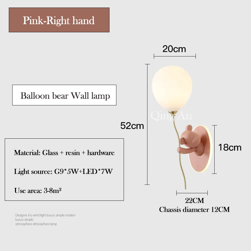 applique murale ours en ballon pour chambre d'enfant - vue 16 sur 17