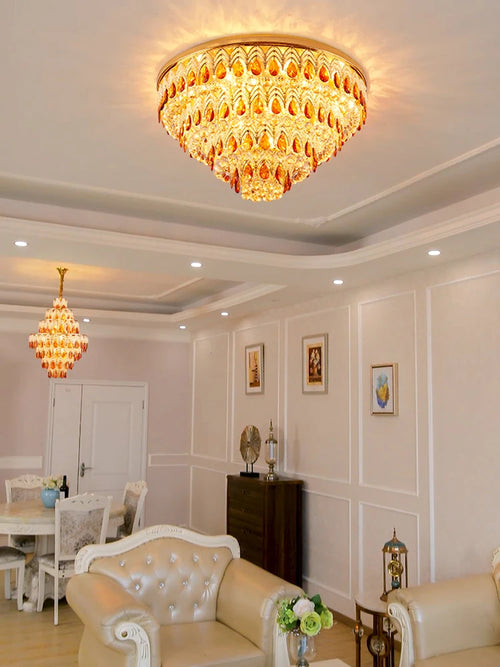 lustre dimmable en cristal design pour intérieur moderne - vue 5 sur 13