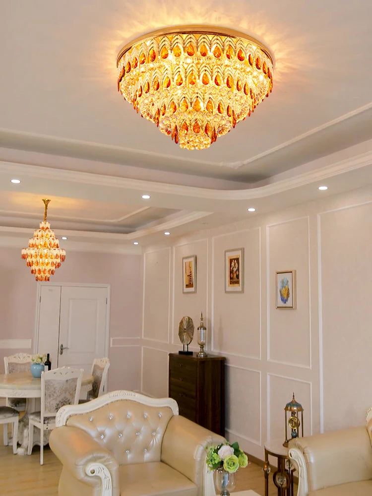 lustre dimmable en cristal design pour intérieur moderne - vue 4 sur 13