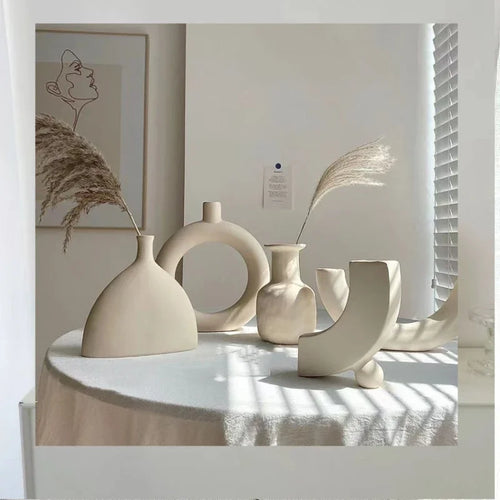 vase en céramique moderne pour fleurs séchées décoration intérieure - vue 3 sur 16