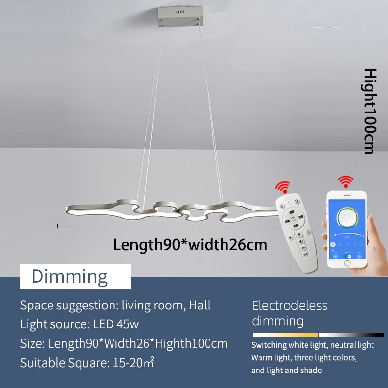 Smart Home Alexa Google Home Modern LED Chandelier, Used For Living Rooms, Restaurants, Bars, Kitchens, Room Chandeliers,