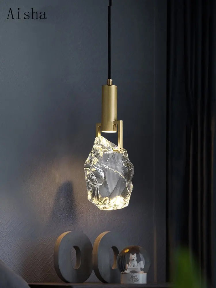 suspension en cristal led élégante pour décoration intérieure moderne - vue 4 sur 11