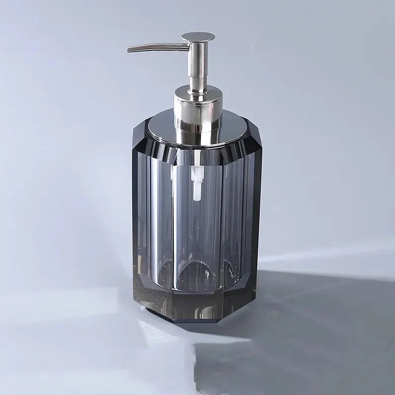 distributeur de savon liquide en cristal transparent pour salle de bain - vue 5 sur 6